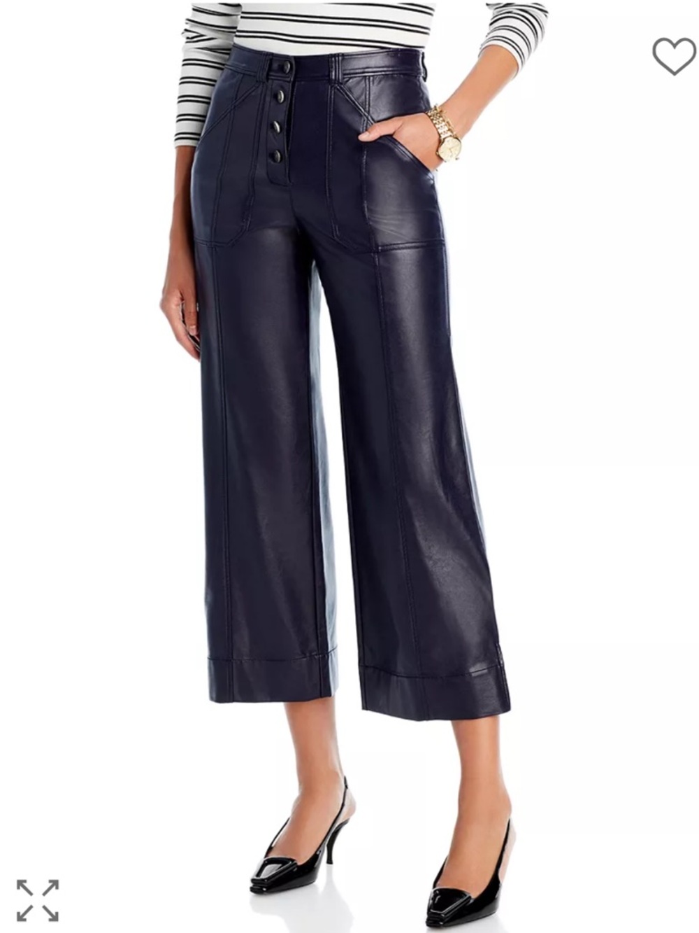 Cinq a Sept Benji Faux Leather Pants - Navy - Like New - Size 12